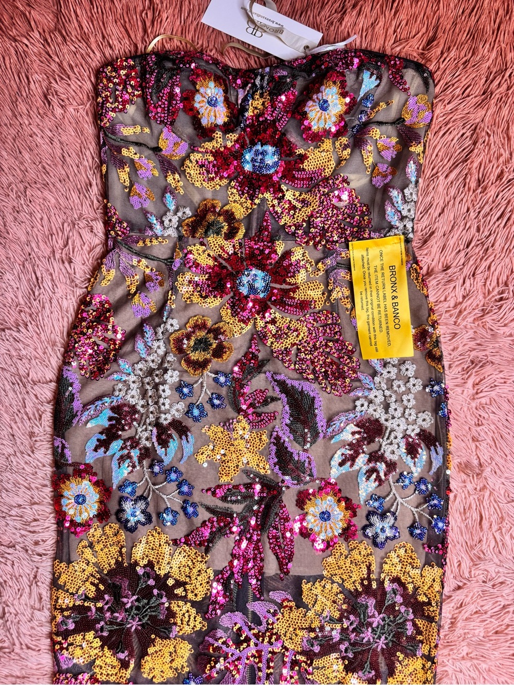 NWT Bronx & Banco Dahlia Sequin Multi Color Maxi Dress. Size 10/XL - Picture 15 of 16